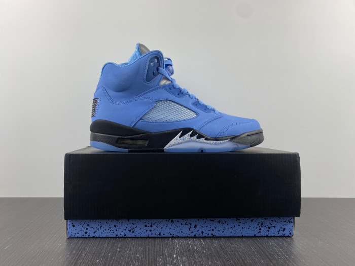 air jordan 5 “unc” university blue/black-white dv1310-401