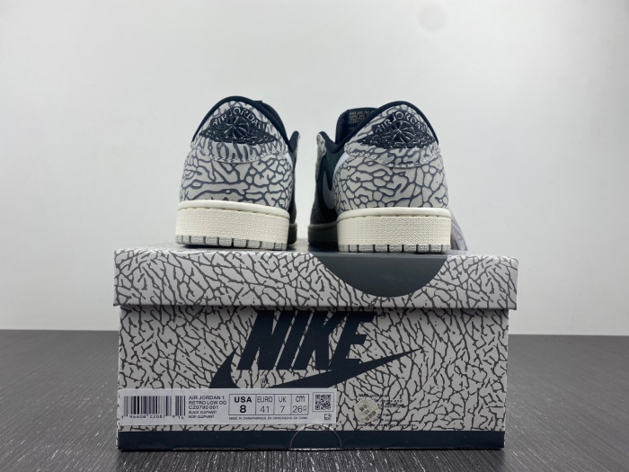 jordan 1 retro low og black cement cz0790-001