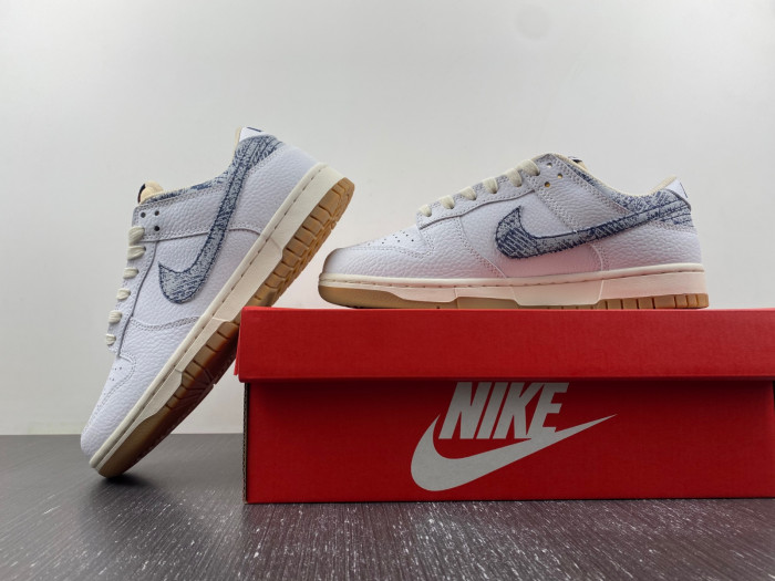 nike dunk low new americana washed denim fn6881-100