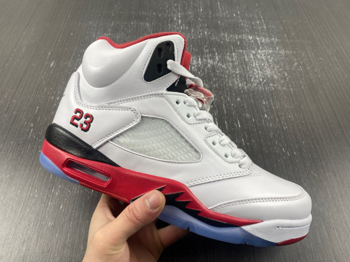 air jordan 5 retro fire red black tongue 136027-120