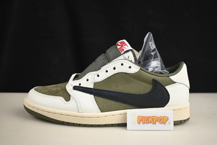 travis scott x air jordan 1 low og “medium olive” dm7866-200