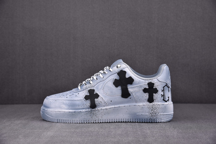 air force 1''07 low"white blue chrome hearts 20220102