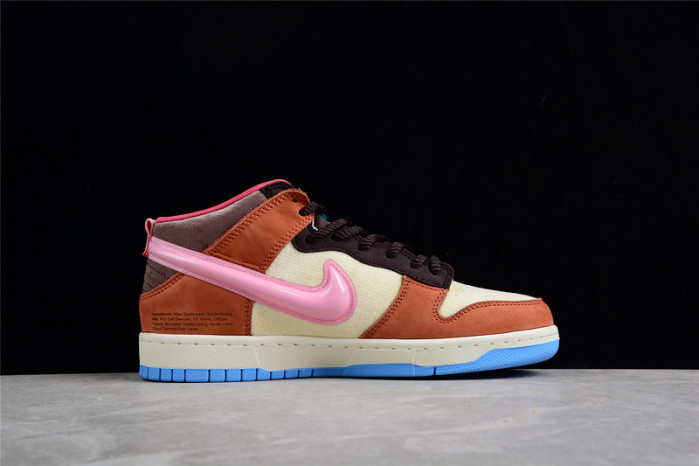 nike dunk mid social status free lunch chocolate milk dj1173-700