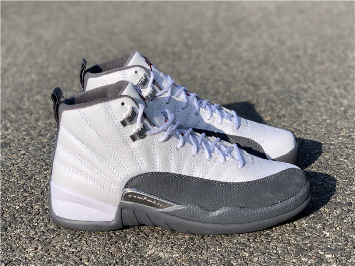 air jordan 12 gs white / dark grey 153265-160