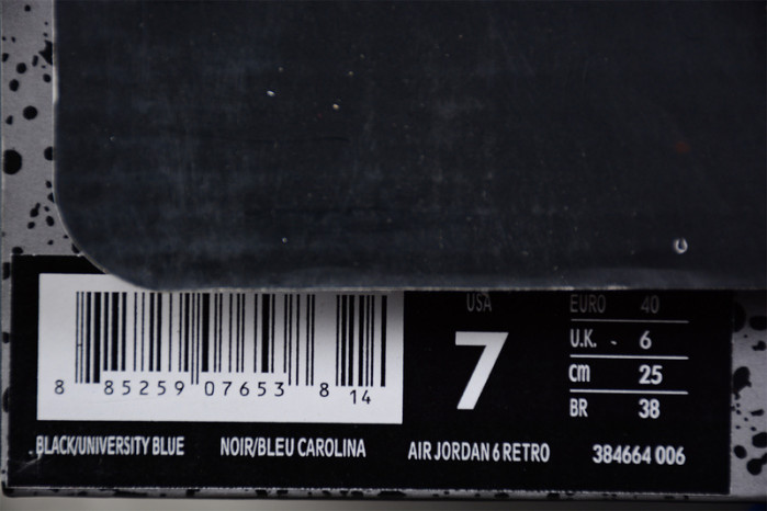 air jordan 6 retro “university blue” mens 384664-006