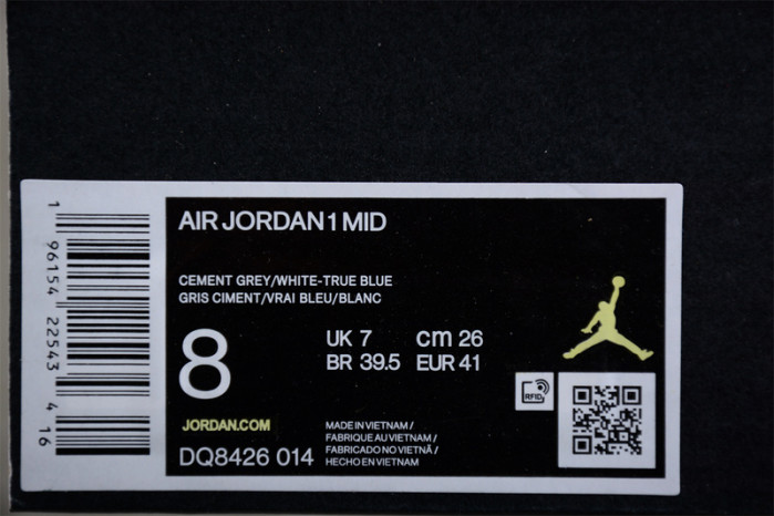 jordan 1 mid true blue cement (gs) dq8423-014