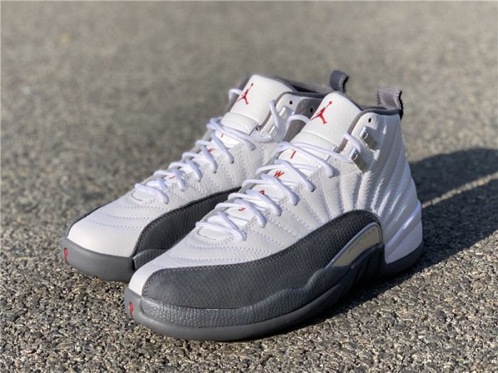 air jordan 12 gs white / dark grey 153265-160