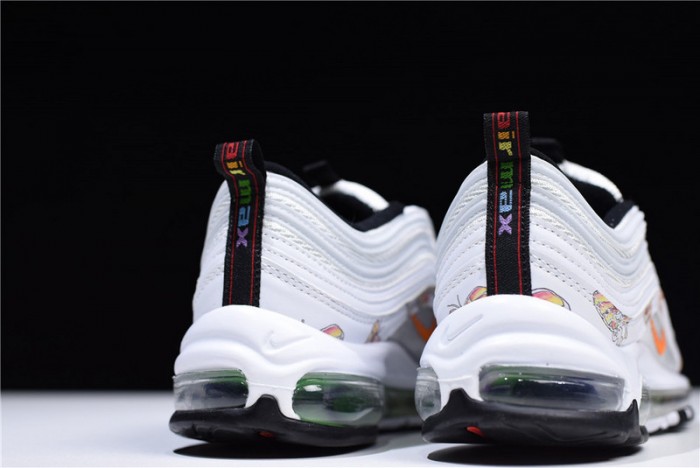 nike womens air max 97 white-orange flower 921733-101