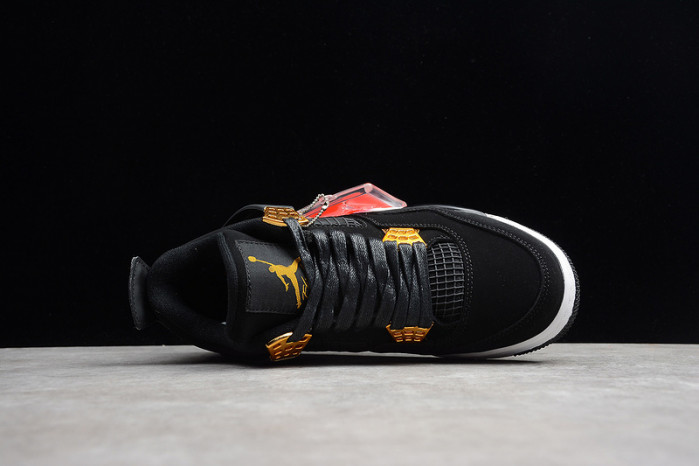 air jordan 4 “royalty” black/metallic gold-white mens 308497-032
