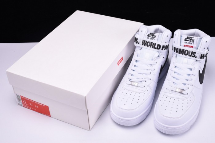 nike S*p*e air force 1 one high white world famous 698696-100
