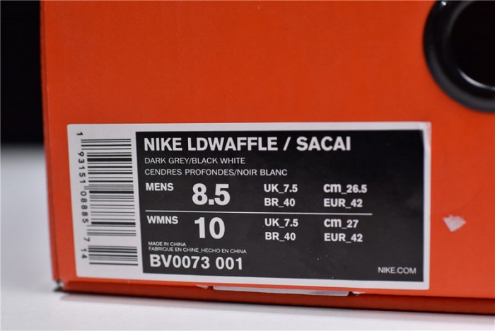 sacai x nike ldv waffle black bv0073-001