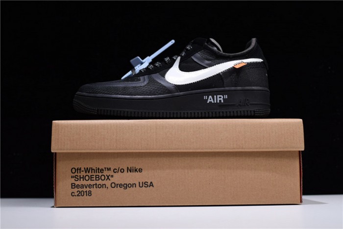 ow nike air force 1 low black ao4606-001